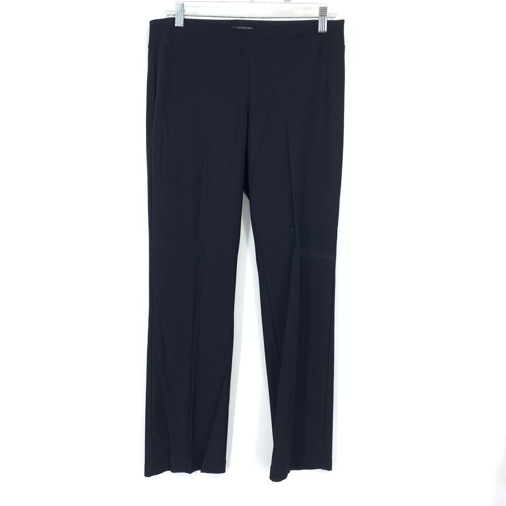 Eileen Fisher Petites Straight Leg Pants Womens Size PM Black Pull On Waist